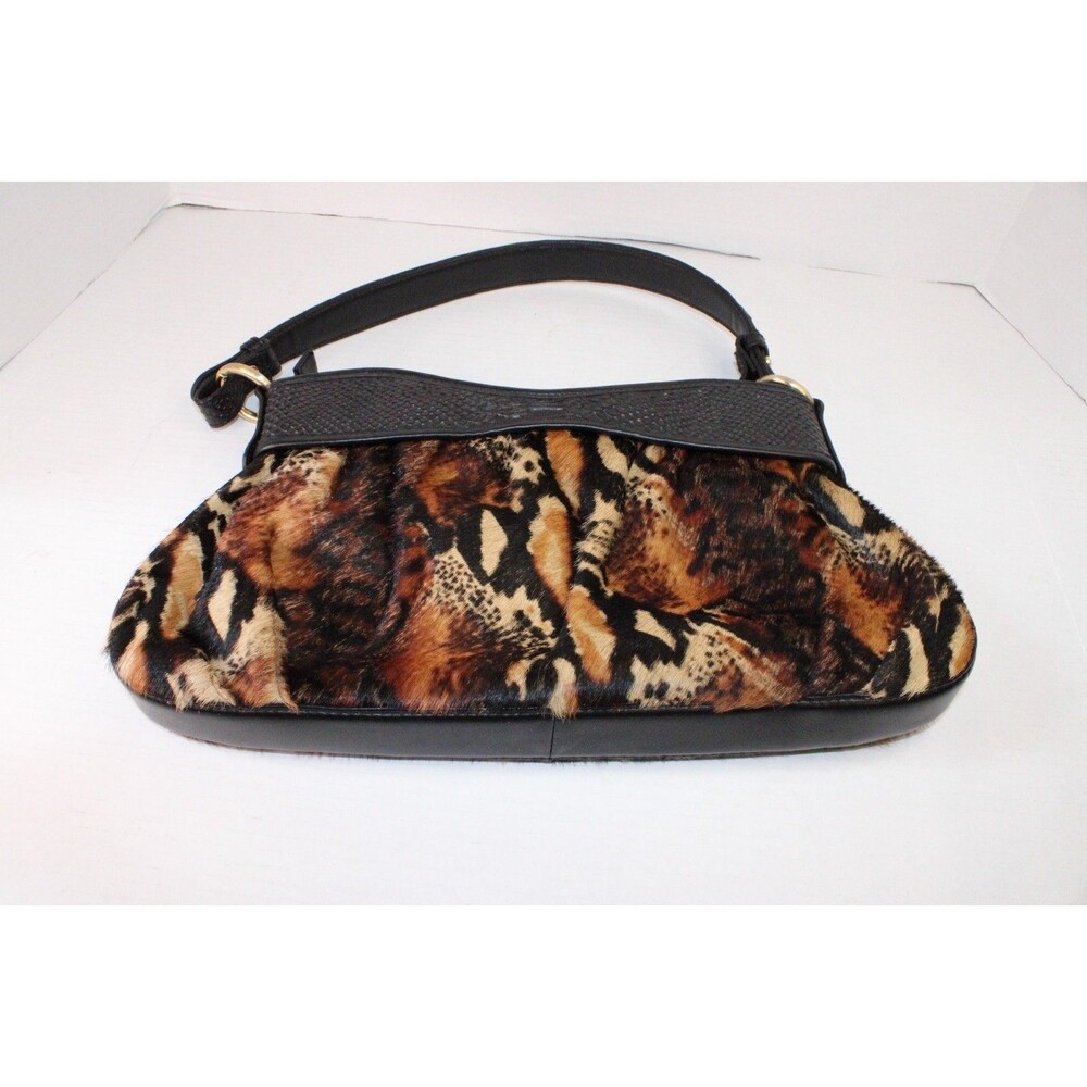 Adrienne Vittadini Snakeskin leather accent Tiger Print Hobo Dustbag - Picture 8 of 16